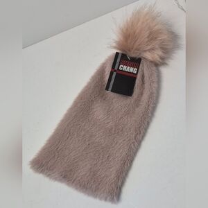 SIMON CHANG BB COLLECTIONS Toque Beanie Pompom Knit Hat Warm Winter Pink